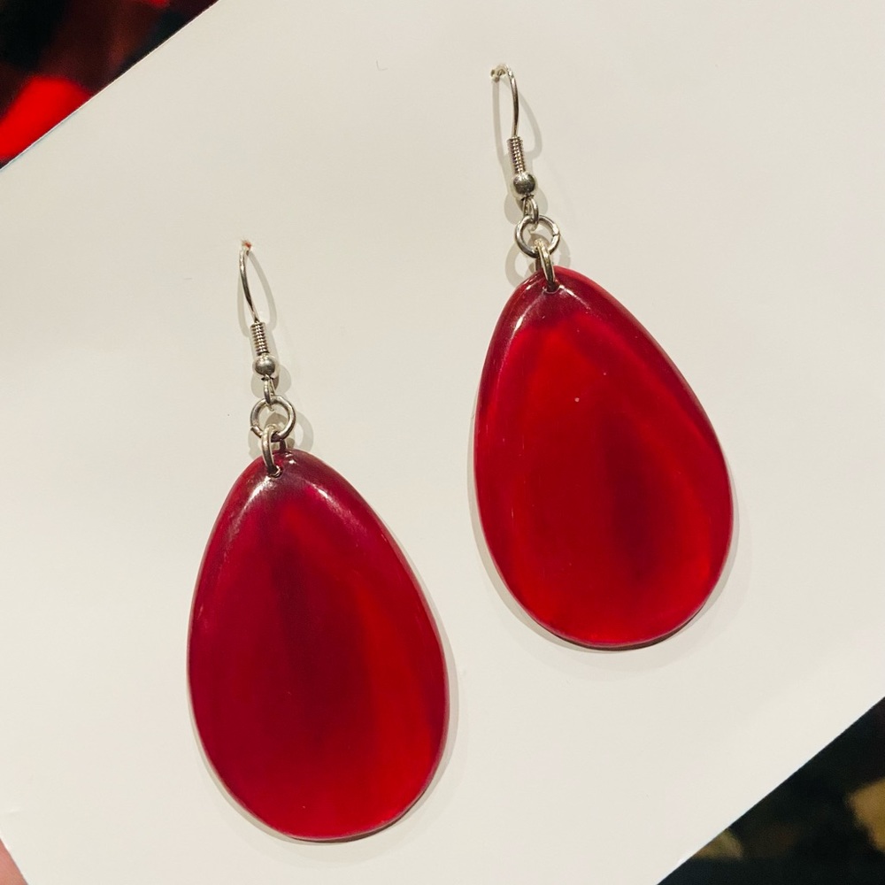 Red Teardrop Earrings